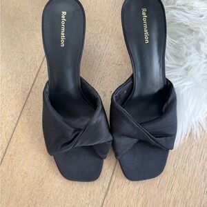 Satin Twist High Heel Mules